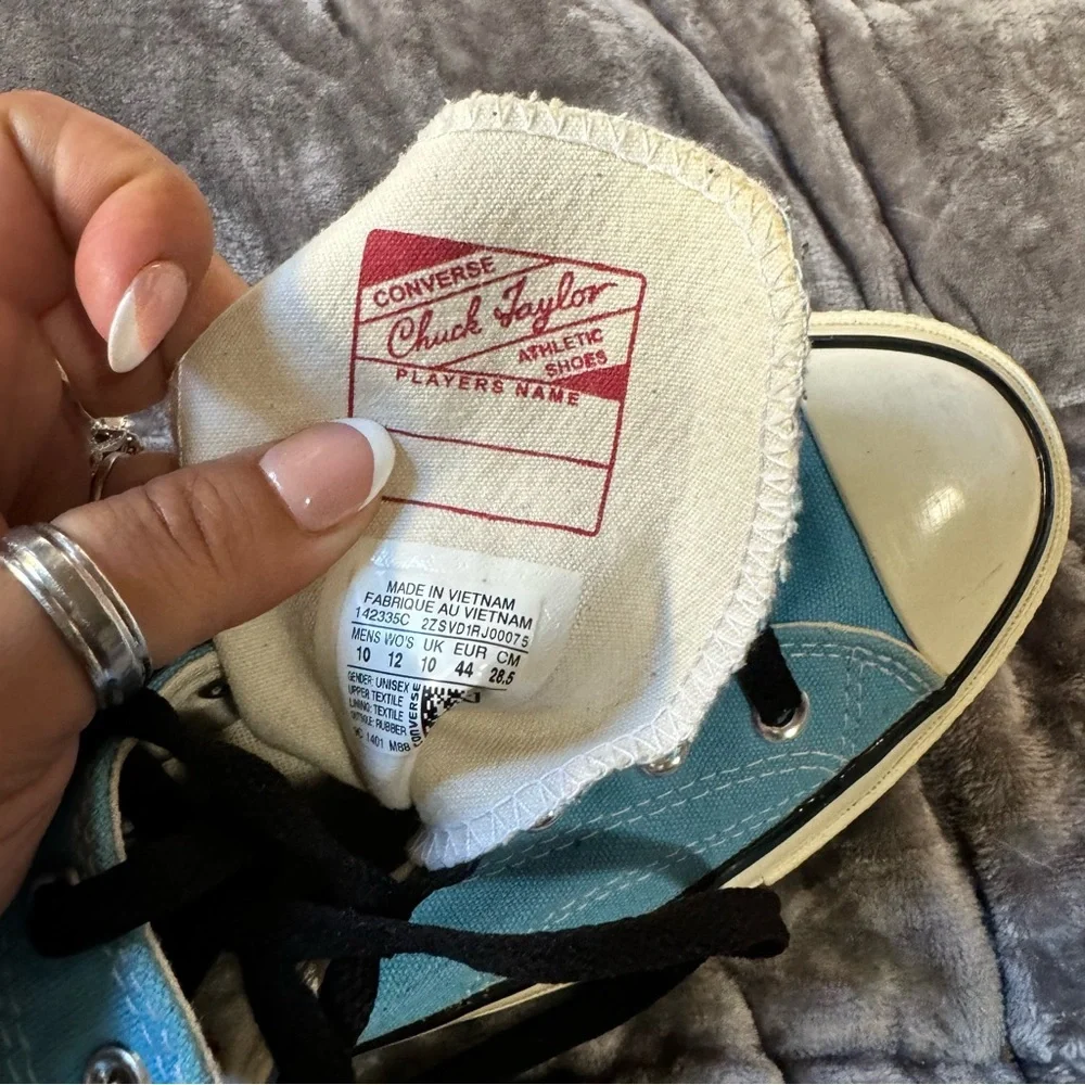 Converse Sky Blue High-Tops with Black Accents - Picture 5 of 5